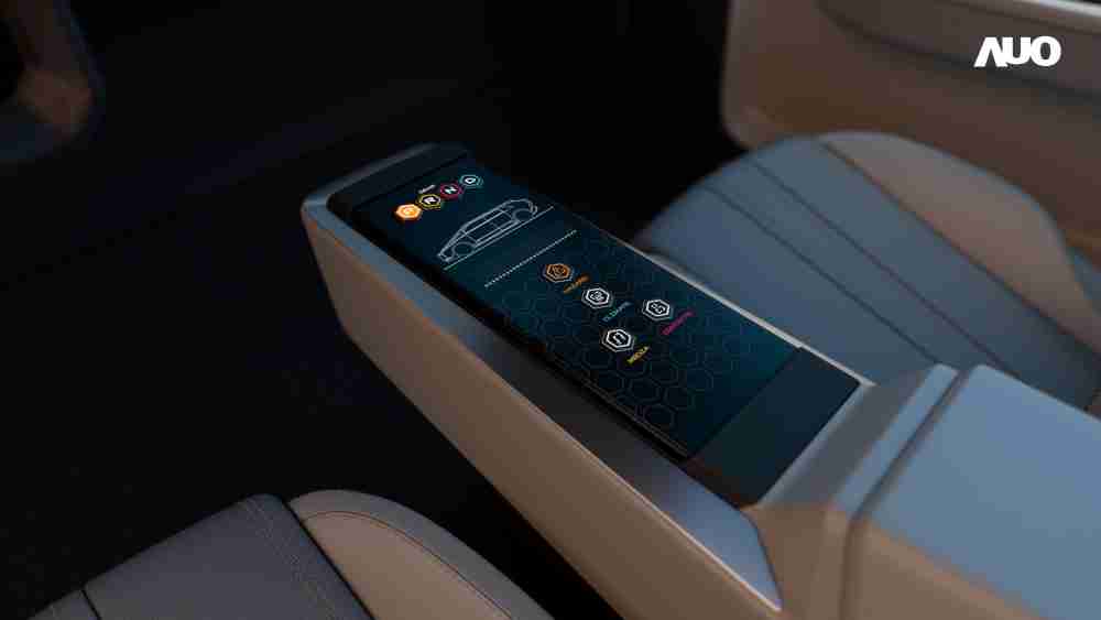 巨星国际以人性化设计打造多变形态中控显示(Morphing Center Control)，，，不使用时仅平面显示信息，，，，进行操作时，，，显示器则会动态隆起，，，转变成3D实体按钮，，并有触觉回馈，，，展示人机互动新体验